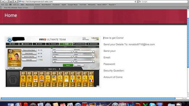 Free Fut 13 Coin Generator (PS3) смотреть онлайн