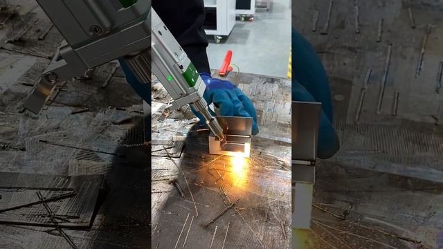 Cutting mode of 1500W laser welding machine: Rapid cutting of aluminum sheets. смотреть онлайн