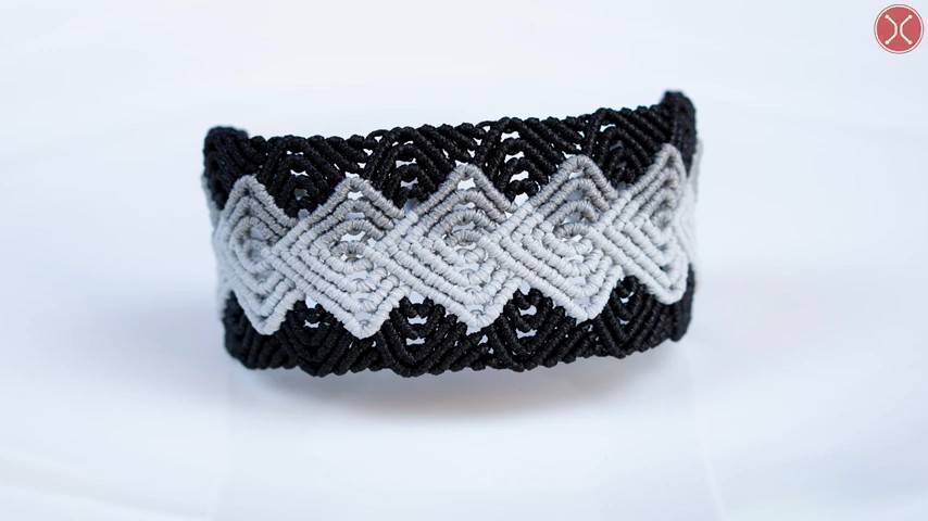 Macrame tutorial： Waves Bracelet tutorial ｜ how to make a wide bracelet with a pattern ｜ DIY смотреть онлайн