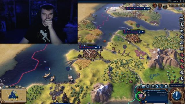 Civilization 6(OVERPOWERED NORSE PEOPLES) смотреть онлайн