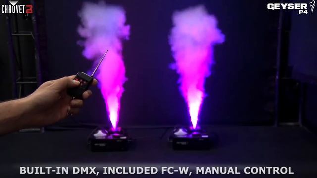 Chauvet DJ Geyser P4 Pyrotechnic-like RGBA+UV LED Vertical Fog Machine смотреть онлайн