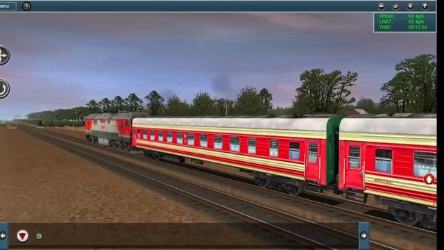 Тепловоз ТЭП70БС с пассажирским поездом.... смотреть онлайн