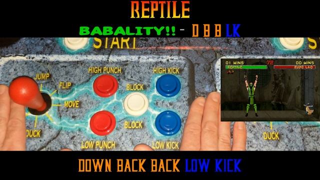 Mortal Kombat II Moves - Reptile - Babality смотреть онлайн