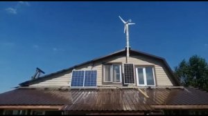 Ветрогенератор для дома ROSVETRO SS-400 12V в работе