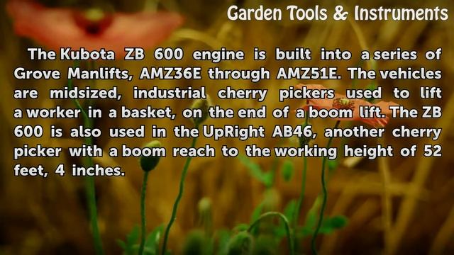 Kubota Zb600 Engine Specifications