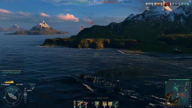 Эсминец Clemson в WoWs - учимся играть! смотреть онлайн