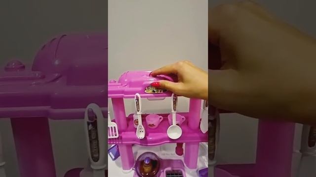Детская игрушечная кухня, интерактивная, c настоящей водой, грилем, светом, звуком смотреть онлайн