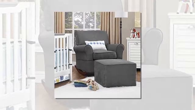 Baby Relax The Mackenzie Microfiber Plush Nursery Ottoman, Grey смотреть онлайн