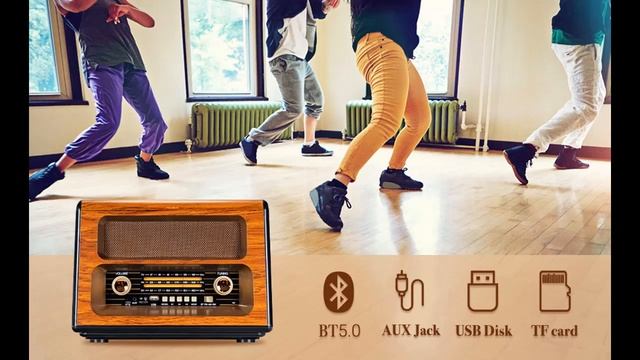 PRUNUS J-199 Retro Radio Portable AM FM SW Vintage Radios with Bluetooth смотреть онлайн