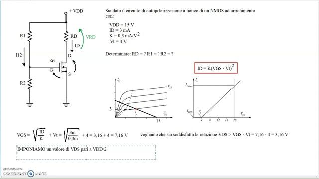 esercizio guidato circuito di autopolarizzazione di un NMOS ad arricchimento смотреть онлайн