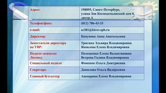 День открытых дверей ГБОУ СОШ №381 смотреть онлайн