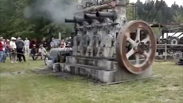 Запуск старинного дизельного двигателя смотреть онлайн