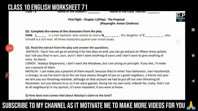 Class 10 English Worksheet 71 : 29 Dec 2020 : english worksheet 71 : doe worksheet 71 english by el смотреть онлайн