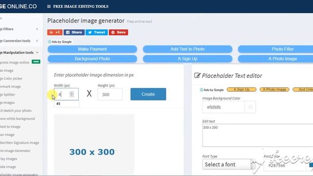 placeholder / fake / dummy image generator - imageonline.co смотреть онлайн