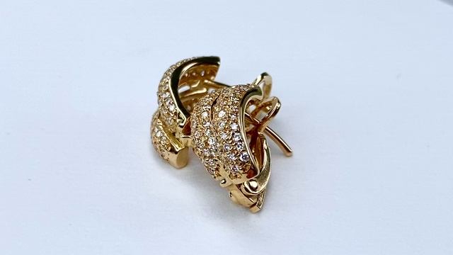 Золотые серьги с бриллиантами 750 пробы 0,64 ct смотреть онлайн