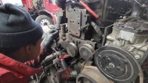 How to Install Thermostat Housing on a N14 Cummins Engine! Sure Repair Diesal & Towing! Marion, AR