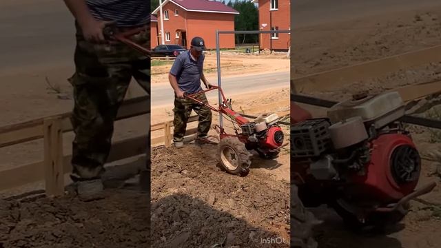 plowing the land with a mini tractor смотреть онлайн
