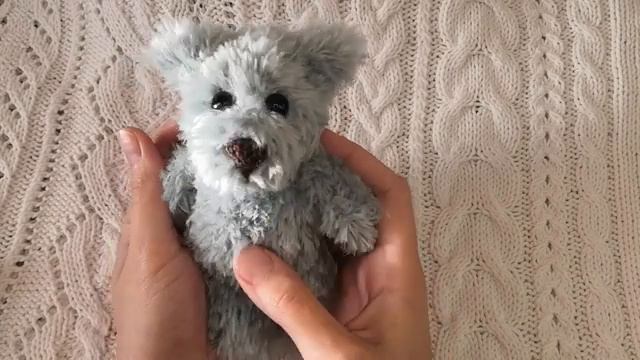 Пушистая собачка (волк, медведь) из YarnArt Mink. Видеосхема