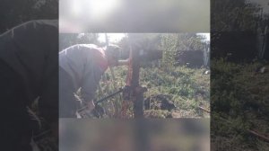 корчёвка с помощью реечного домкрата. В действии