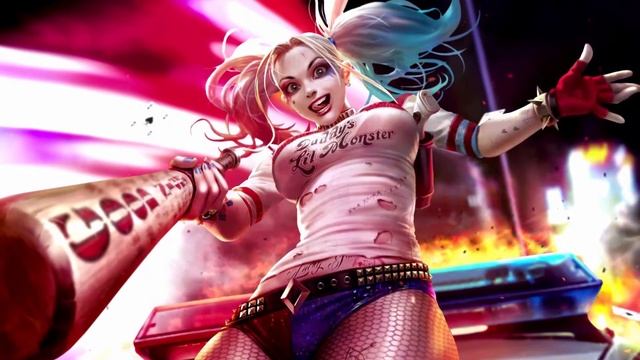 Live Wallpaper Harley Quinn Bat Playing смотреть онлайн