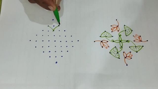 9*1 நேர் புள்ளி கோலங்கள் 🌻| poo kolam | chukkala muggulu | vanna kolangal. смотреть онлайн