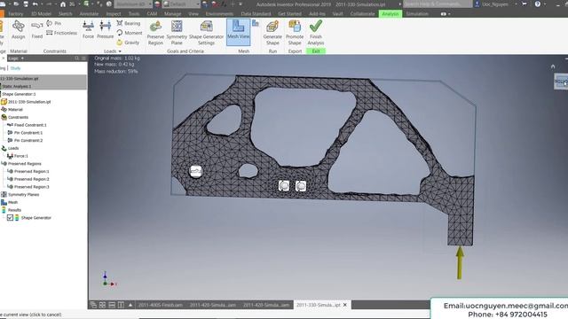 Inventor 2019 Tutorial | Stress Analysis & Shape Generator Design смотреть онлайн