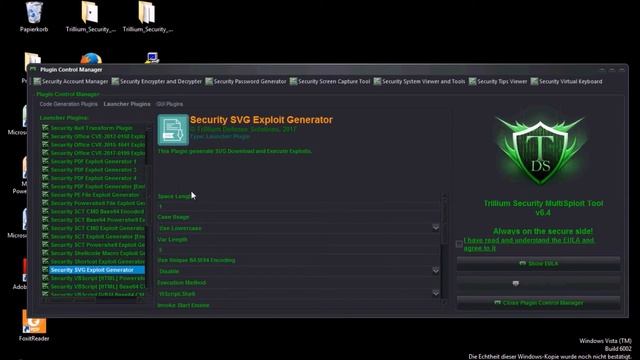 Trillium Security MultiSploit Tool v6.4 - Security SVG Exploit Generator смотреть онлайн