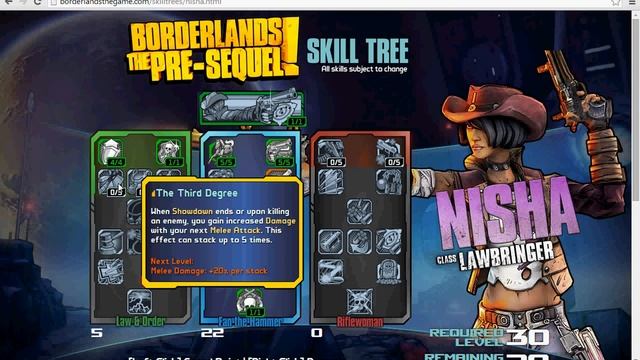Borderlands: The Pre-Sequel - Nisha Skill Tree Setup смотреть онлайн