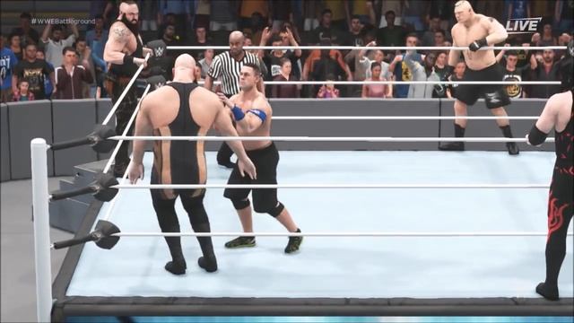 Brock Lesnar, John Cena & Braun Strowman Vs Kane, Big Show & Undertaker (Elimination Tag)