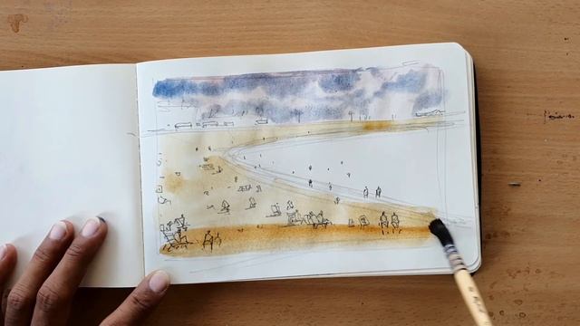How to paint Beach in watercolor ? watercolor beach painting смотреть онлайн