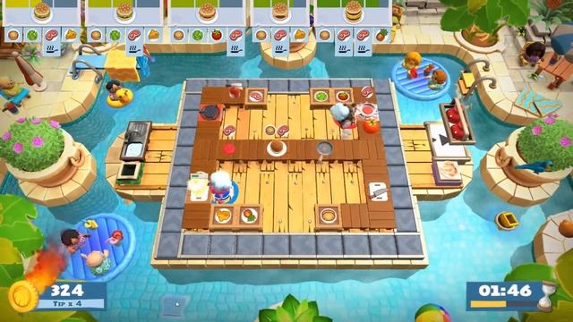 Overcooked! 2 | Surf 'n' Turf 3 Stars ★ | Level 2-3 смотреть онлайн
