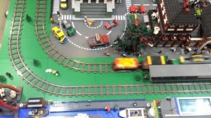 LEGO TRAIN and car  CRASH in the LEGO CITY