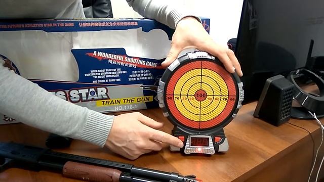 Детский лазерный тир с пистолетом, винчестером и электронной мишенью, обзор смотреть онлайн