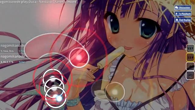 [osu!] Duca - Natsukoi (nagomikanade) смотреть онлайн