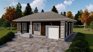 Проект одноэтажного дома с гаражом 116 кв.м.