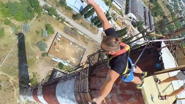 Роупджампинг вдвоем / Парные прыжки в Одессе, тандем смотреть онлайн