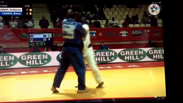 -90kg semi final Baku Grand Slam 2014, Elmont, Guillaume (NED) vs Facente, Walter (ITA) смотреть онлайн