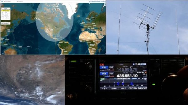 Ham Radio Satellite RS-44, with the Icom Ic-9700 and Mini 70 preamp.