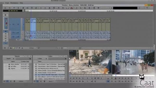 Caat / Урок 9. Работа с Timeline Avid Media Composer. Fast Menu Timeline.