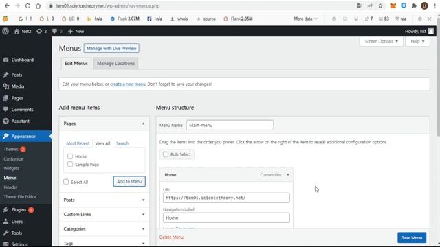 Lesson 39: Creating and Customizing a Navigation Menu in Website WordPress смотреть онлайн