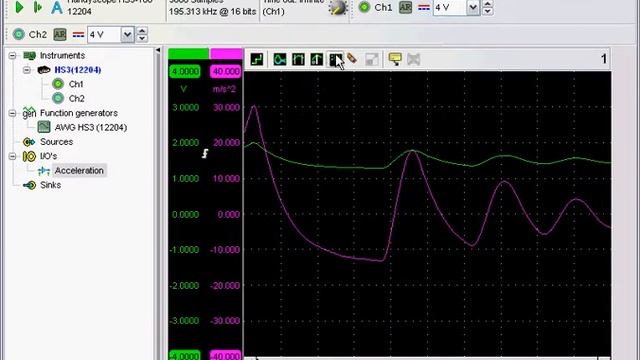 Measure acceleration with TiePie Handyscope HS3 and Multi Channel software смотреть онлайн