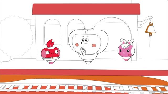 Тикабо - Паровозная коллекция - раскраска для малышей - учим цвета смотреть онлайн