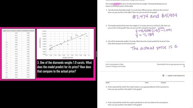 IM8 Unit 6 Lesson 4 (Fitting a Line to Data) смотреть онлайн
