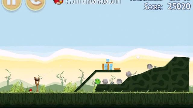 Angry Birds Level 2-4 Poached Eggs 3 Star Walkthrough смотреть онлайн