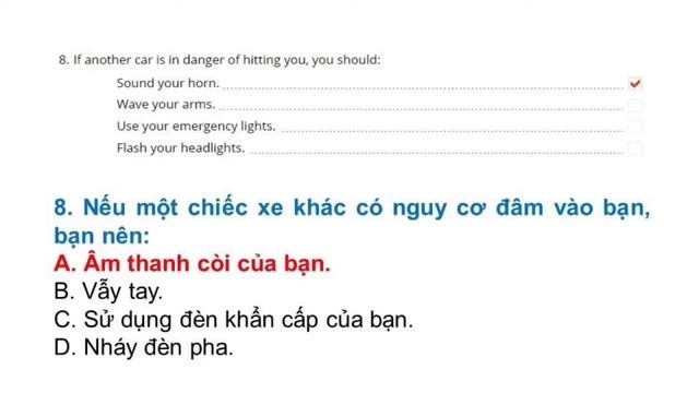 Đề thi Lý Thuyết lái xe tại Mỹ bang North Carolina 2022 - Đề 9 (Song ngữ Anh - Việt) смотреть онлайн