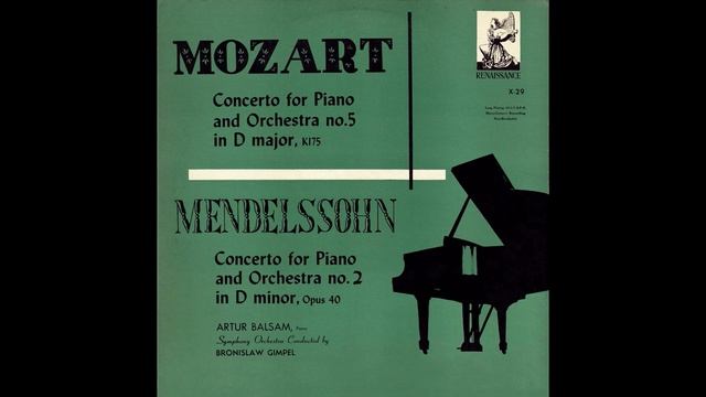 Mendelssohn: Piano Concerto No. 2 in D minor, Op. 40 - Balsam - Gimpel смотреть онлайн