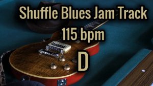 Shuffle Blues Guitar Backing Track 115 bpm in D