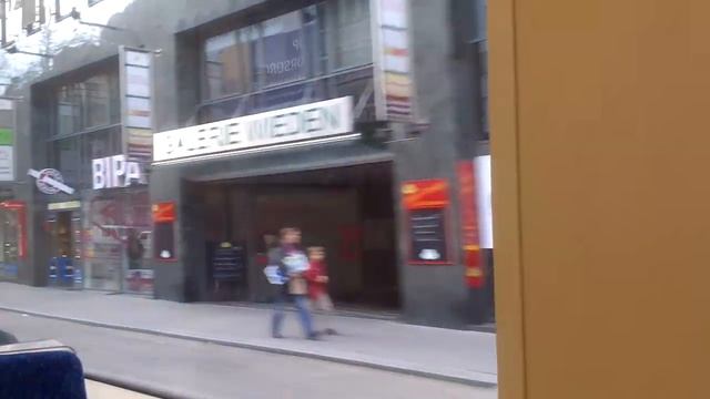 Vienna-Baden interurban tram. Part 6. Johann Strauß Gasse - Laurenzgasse stage. смотреть онлайн