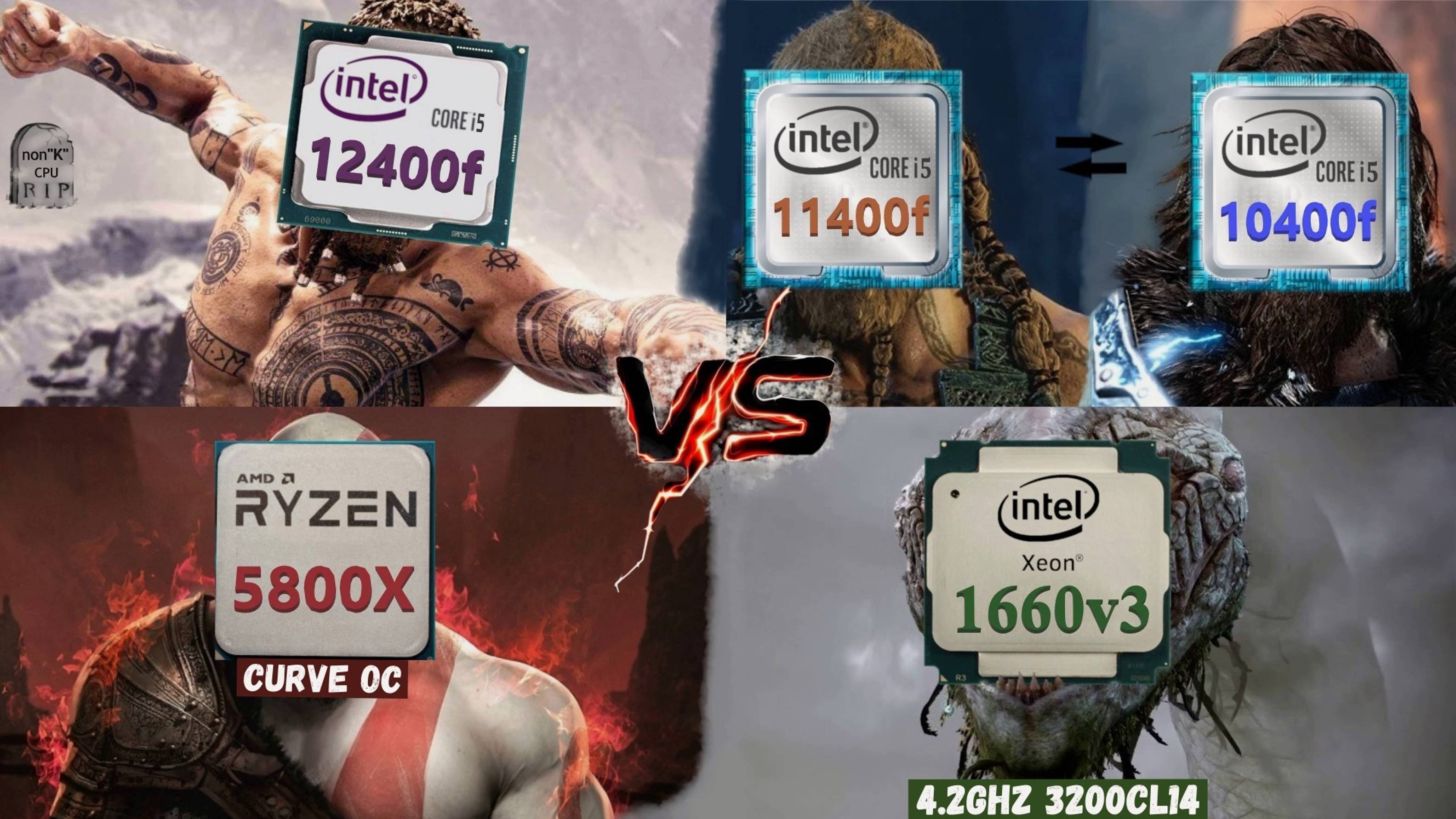 Нож в печень. 12400f Vs 5800x Vs 10400f Vs 11400f Vs 1660v3