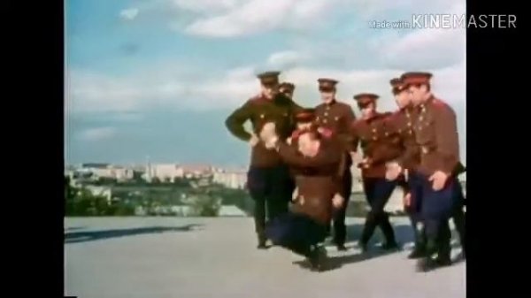 Soviet Army Dancing To Soviet Anthem